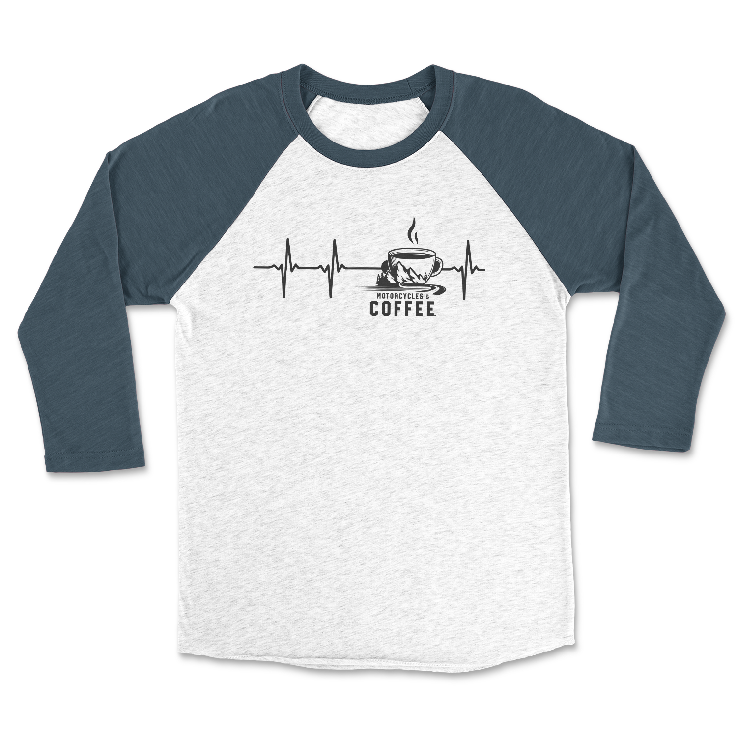 Coffee Cup Heartbeat - Raglan 3/4 Shirt