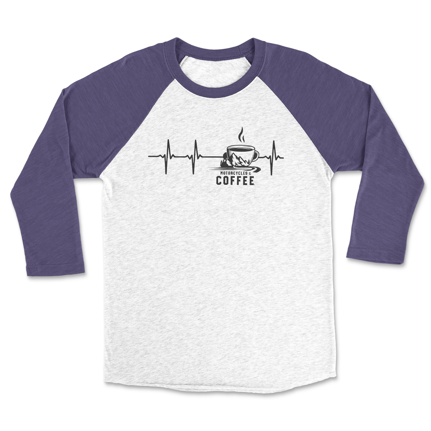 Coffee Cup Heartbeat - Raglan 3/4 Shirt