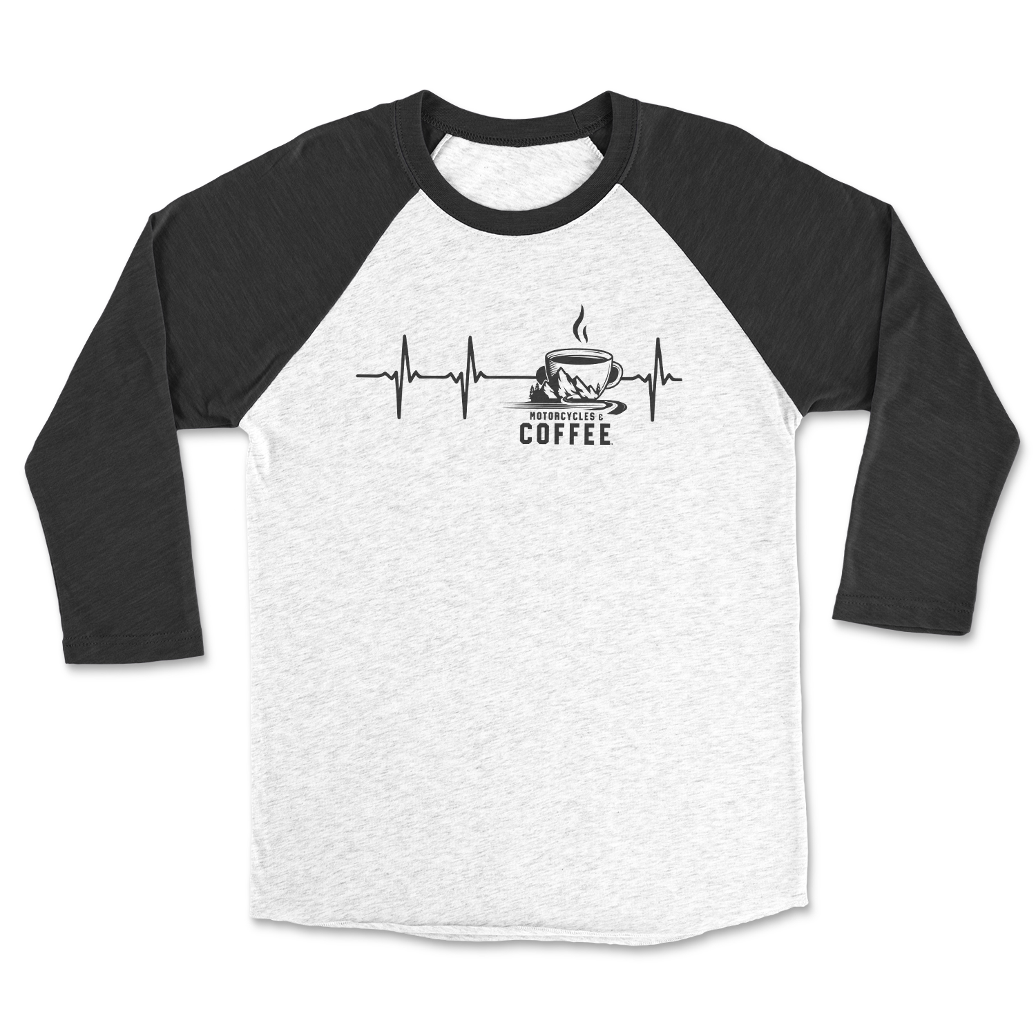 Coffee Cup Heartbeat - Raglan 3/4 Shirt
