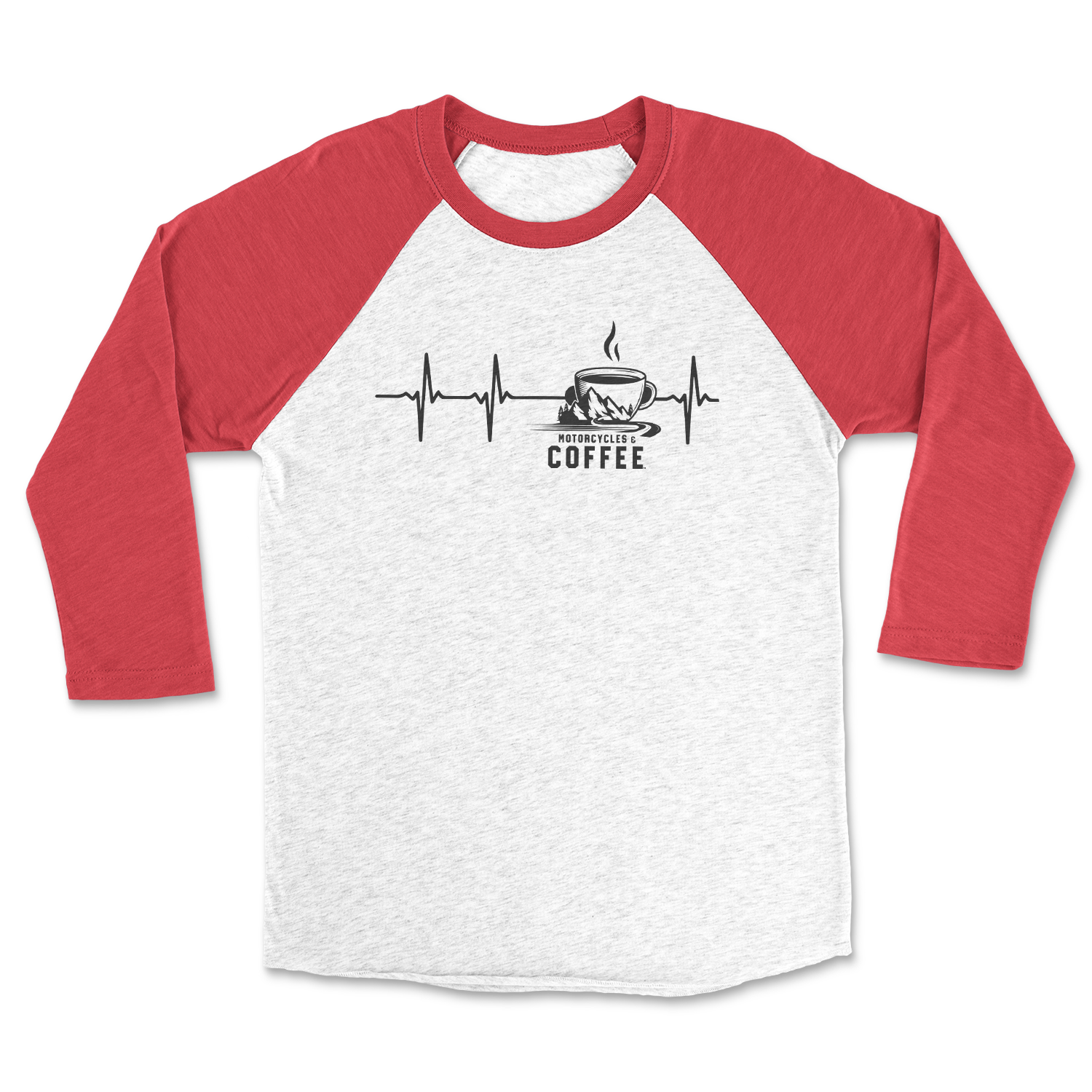 Coffee Cup Heartbeat - Raglan 3/4 Shirt