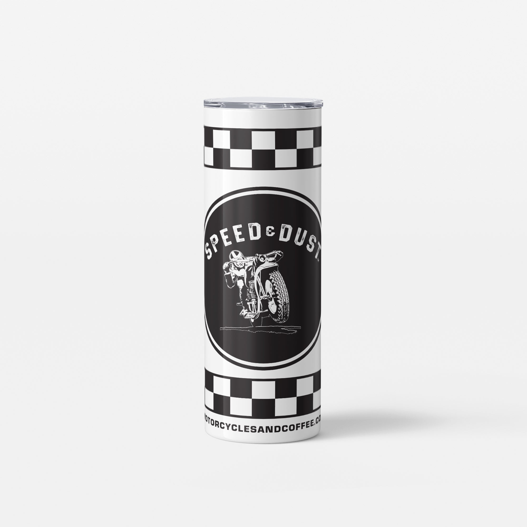 Skinny Tumbler - Speed & Dust Moto Man (Circle)