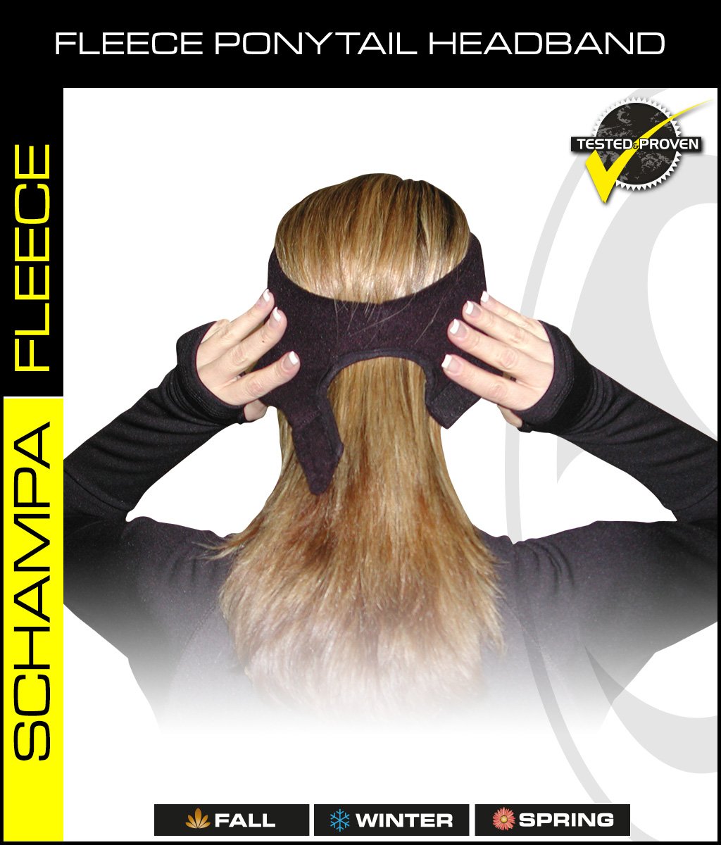 SCHAMPA Fleece Ponytail Headband Double Layer