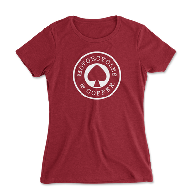 Motorcycles & Coffee - Ace Logo - Ladies Relaxed Fit T-Shirt