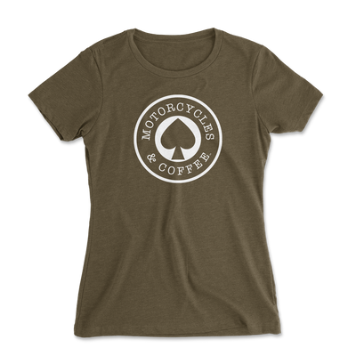 Motorcycles & Coffee - Ace Logo - Ladies Relaxed Fit T-Shirt