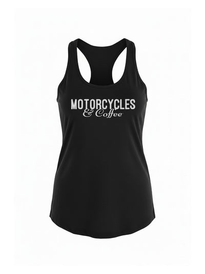 Motorcycles and Coffee "Clean" - Ladies Racerback Tank