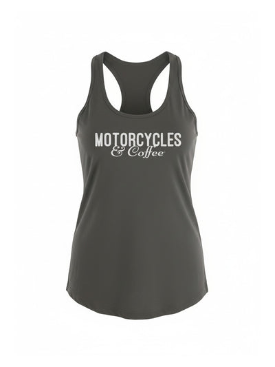 Motorcycles and Coffee "Clean" - Ladies Racerback Tank