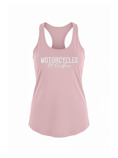 Motorcycles and Coffee "Clean" - Ladies Racerback Tank