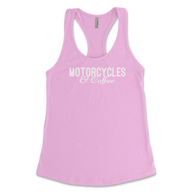 Motorcycles and Coffee "Clean" - Ladies Racerback Tank