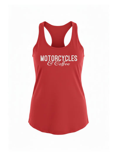 Motorcycles and Coffee "Clean" - Ladies Racerback Tank