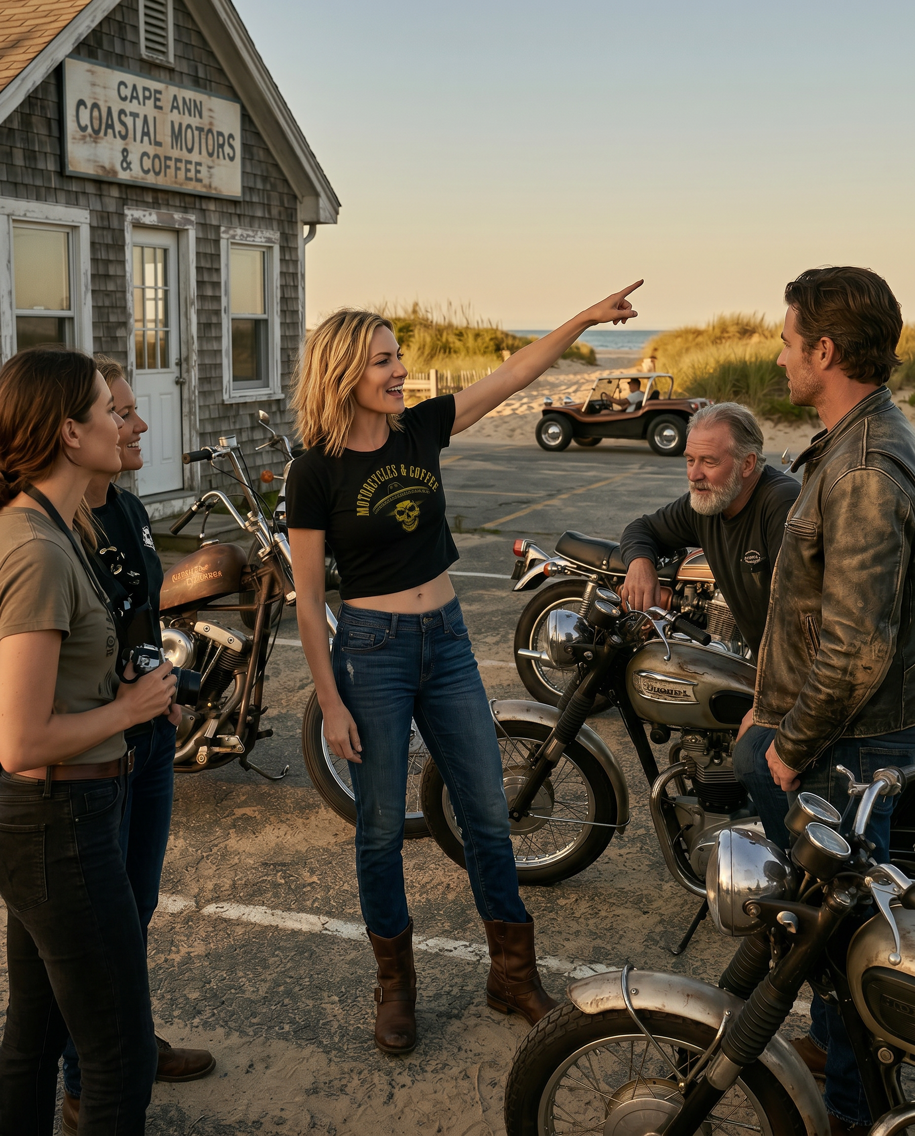 A go-to for female riders, this cotton-poly crop top offers a relaxed fit and timeless motorcycle culture appeal.