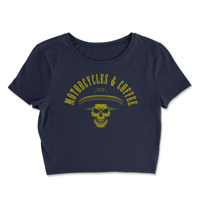 For women that ride and live free, this Sombrero crop top is the ultimate mix of soft fabric, relaxed fit, and iconic motorcycle style.