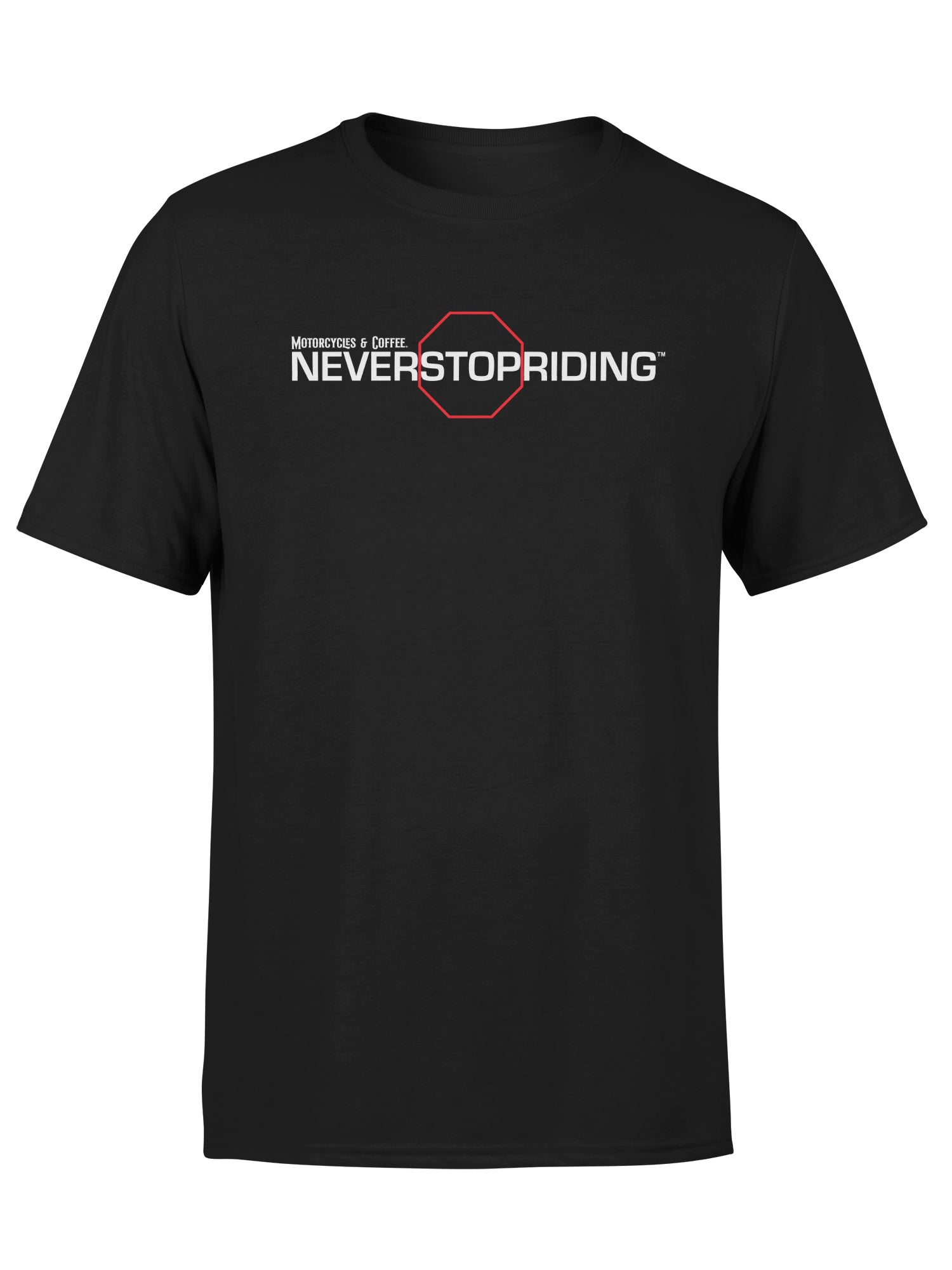 NeverStopRiding - Short Sleeve T-Shirt – Motorcycles & Coffee