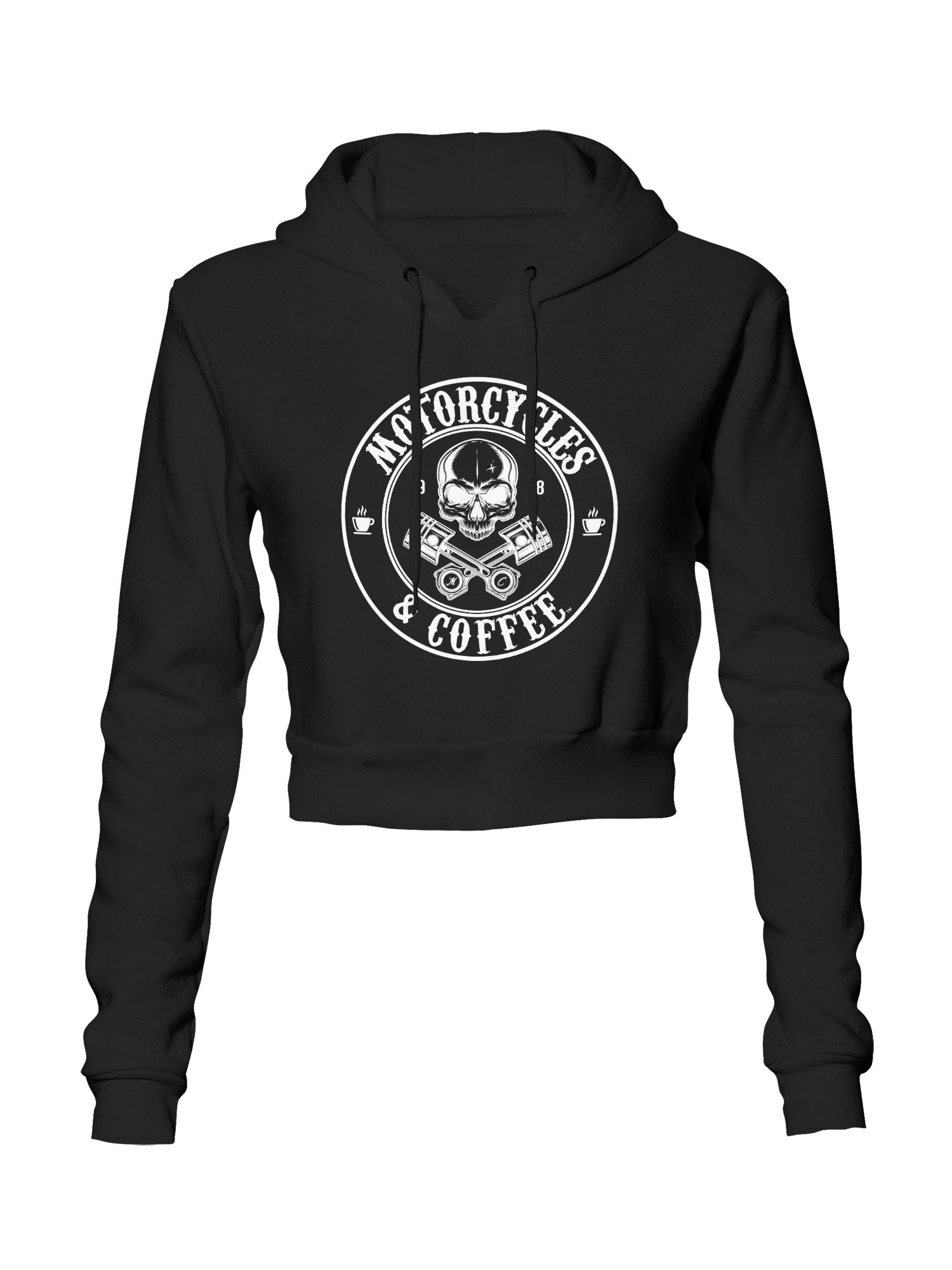 Piston Skull - Ladies Crop Hoodie