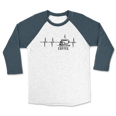 Coffee Cup Heartbeat - Raglan 3/4 Shirt