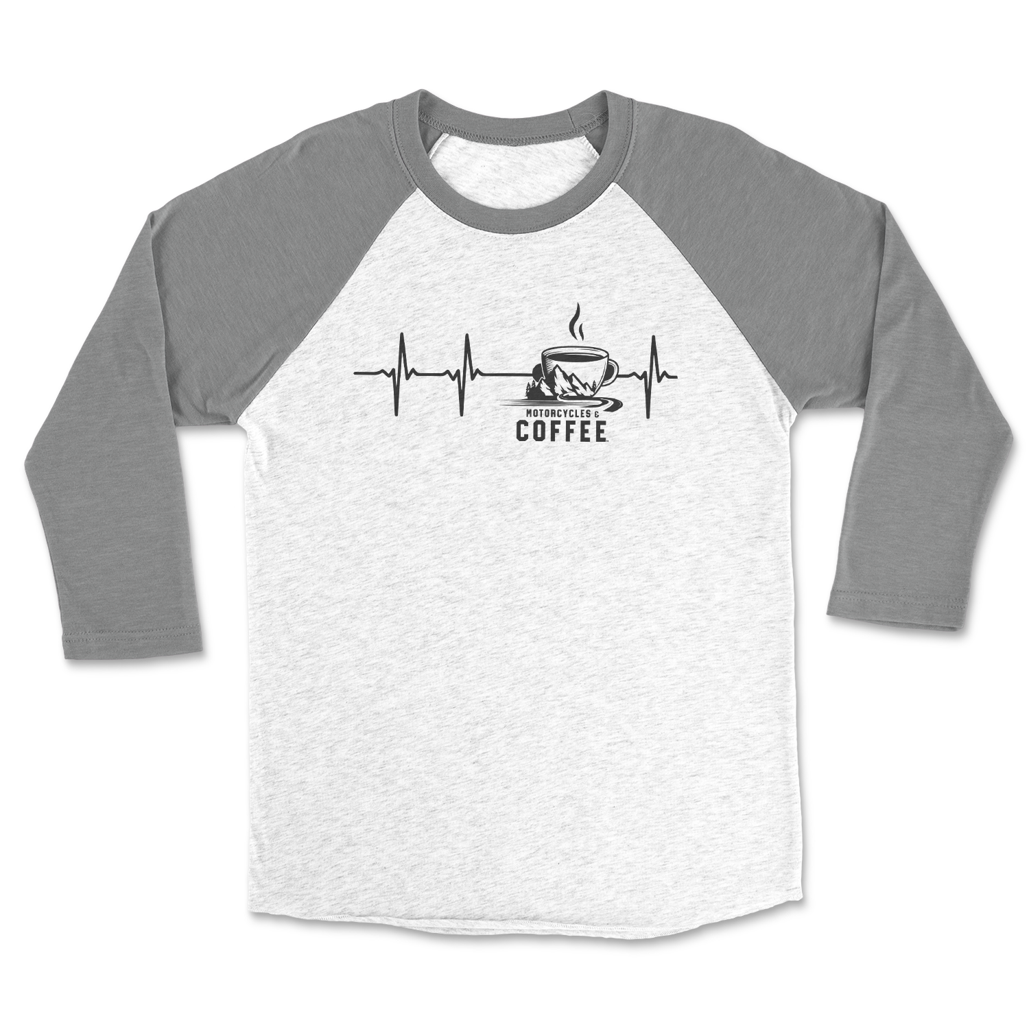 Coffee Cup Heartbeat - Raglan 3/4 Shirt