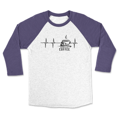 Coffee Cup Heartbeat - Raglan 3/4 Shirt