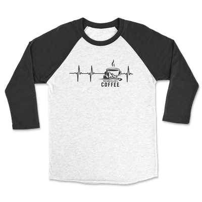 Coffee Cup Heartbeat - Raglan 3/4 Shirt