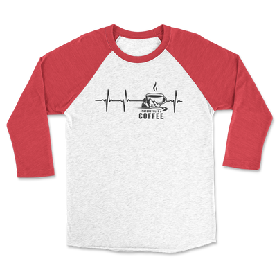 Coffee Cup Heartbeat - Raglan 3/4 Shirt