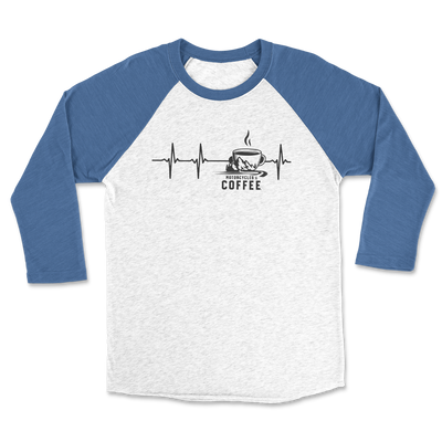 Coffee Cup Heartbeat - Raglan 3/4 Shirt