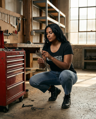 Represent your passion for motorcycles and coffee with this classic women’s t-shirt designed for comfort, durability, and style.
