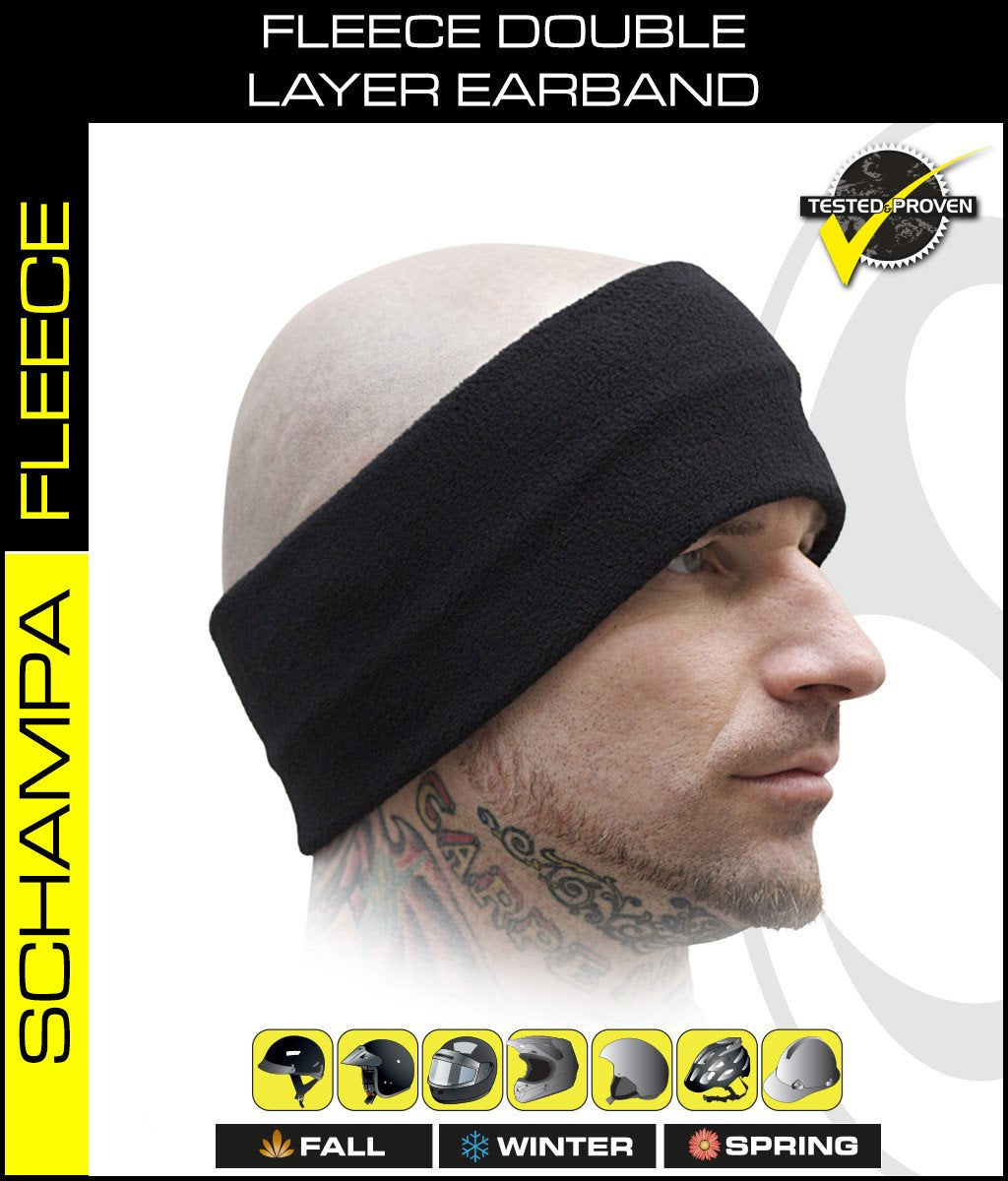 SCHAMPA Fleece Double Layer Earband Headband