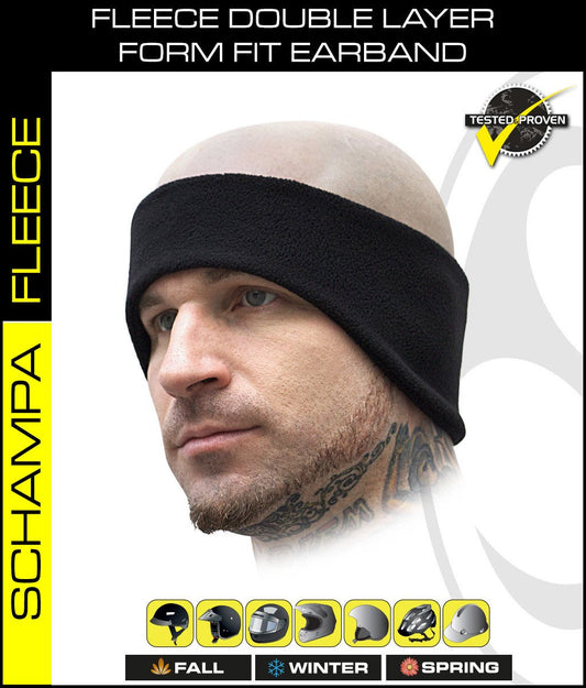 SCHAMPA Fleece Double Layer Form Fit Earband Headband