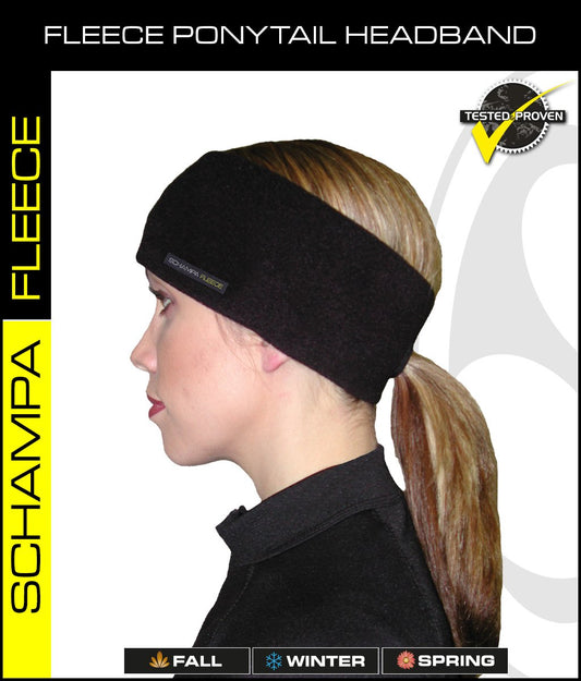 SCHAMPA Fleece Ponytail Headband Double Layer