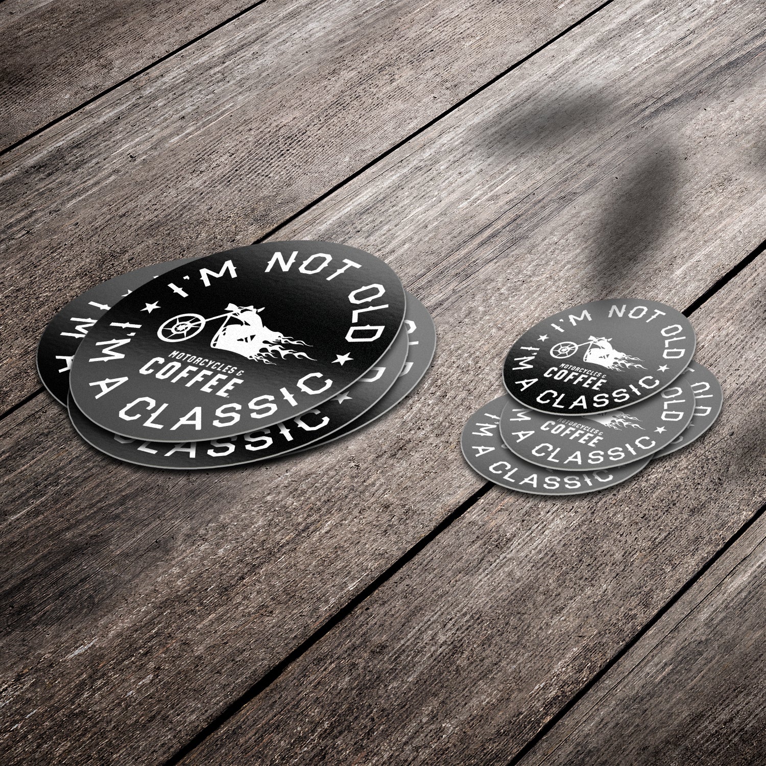 I'm a Classic - Premium Stickers – Motorcycles & Coffee