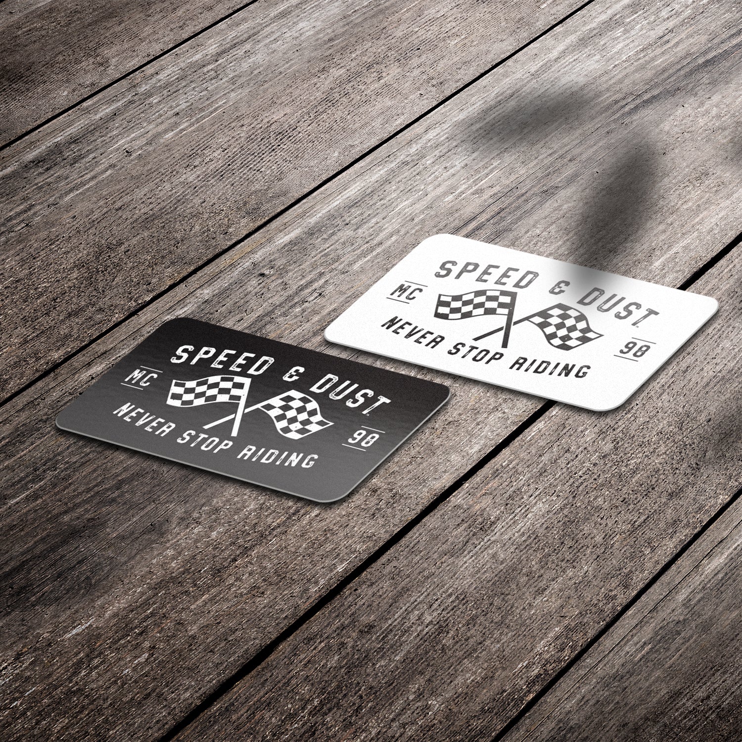 Speed & Dust Flags - Premium Stickers – Motorcycles & Coffee