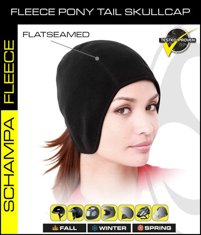 SCHAMPA Fleece Pony Tail Skull Cap Helmet Liner