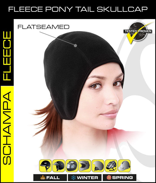SCHAMPA Fleece Pony Tail Skull Cap Helmet Liner
